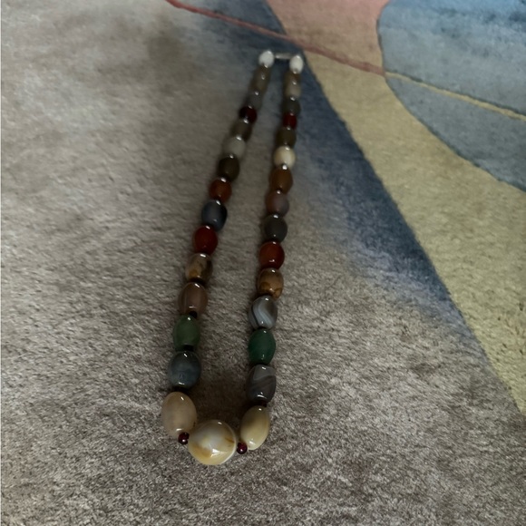 Natural agate and garnet stones neckless - Picture 1 of 6